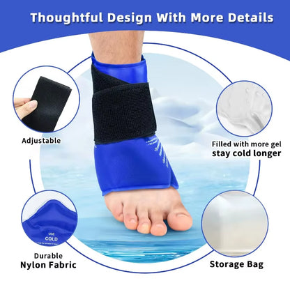 Therapy Reusable Gel Cold Pack Ankle Brace Ice Pack Wrap for Injuires Hot Cold Ankle Support for Pain Relief Sprains